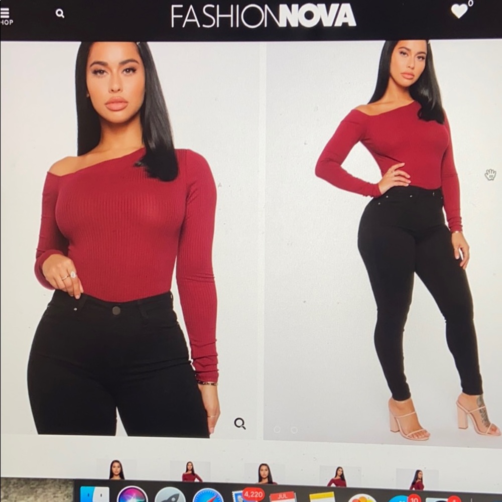 Fashion Nova Bodysuit- Carla One Shoulder